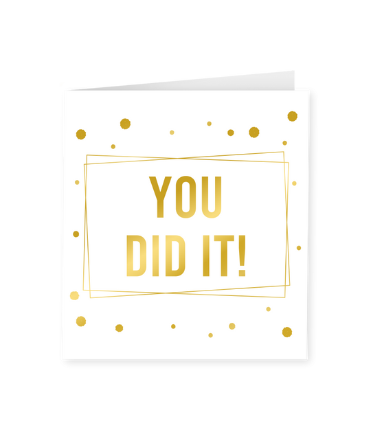 Carte You Did It Gold White 15cm