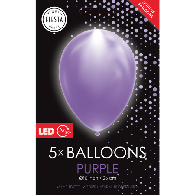 Ballons de baudruche violets 26cm 5pcs