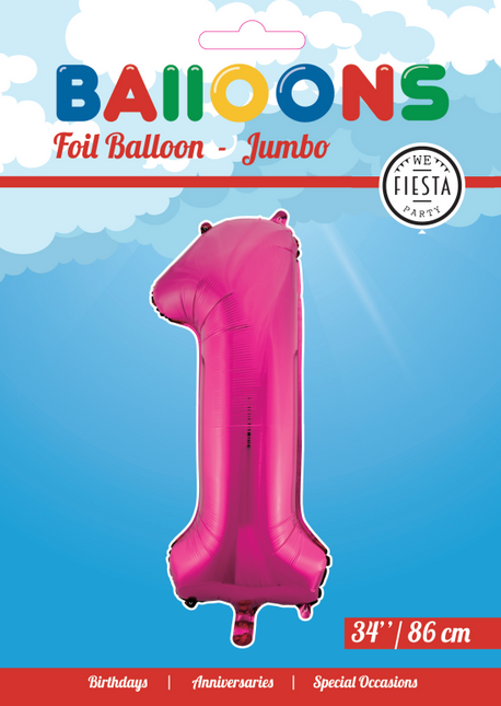 Ballon de baudruche Figure 1 Fuchsia XL 86cm vide