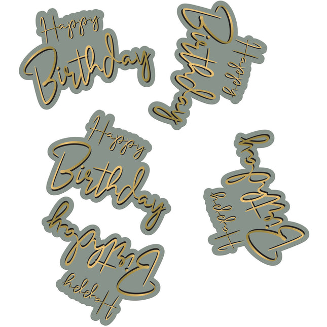 Happy Birthday Confetti de table Golden Dawn 45pcs