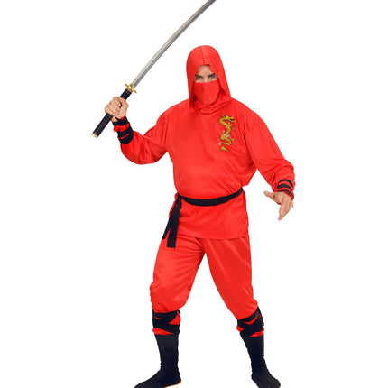 Costume de ninja rouge pour homme