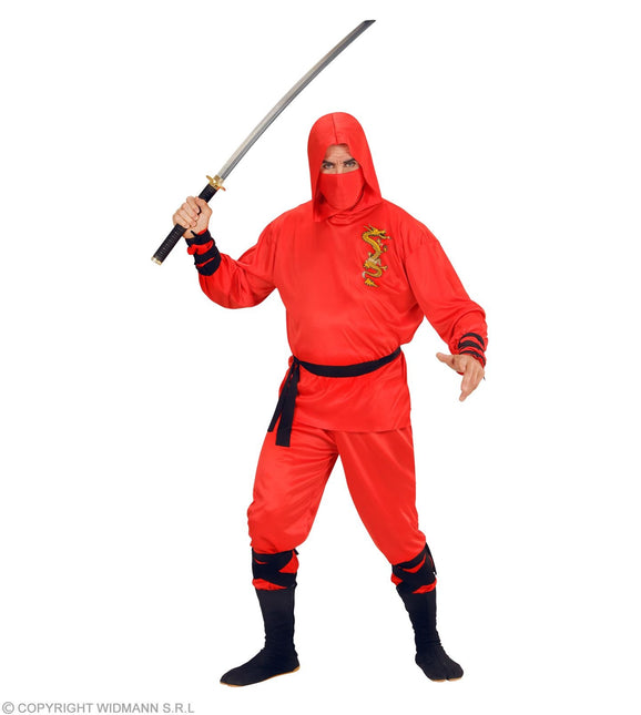 Costume de ninja rouge pour homme