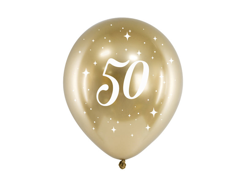 Ballons 50 ans or 30cm 6pcs