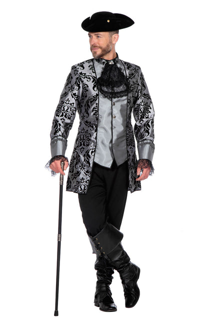 Costume Marquis Gris Noir Hommes