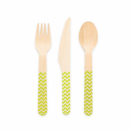 Set de couverts Lime Green Wood 18pcs