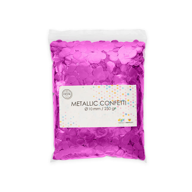 Confetti Ronde Métallique Fuchsia 10mm