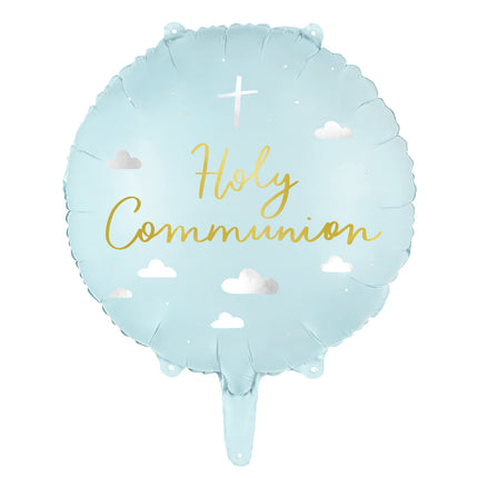 Ballon à hélium de communion bleu clair 45cm