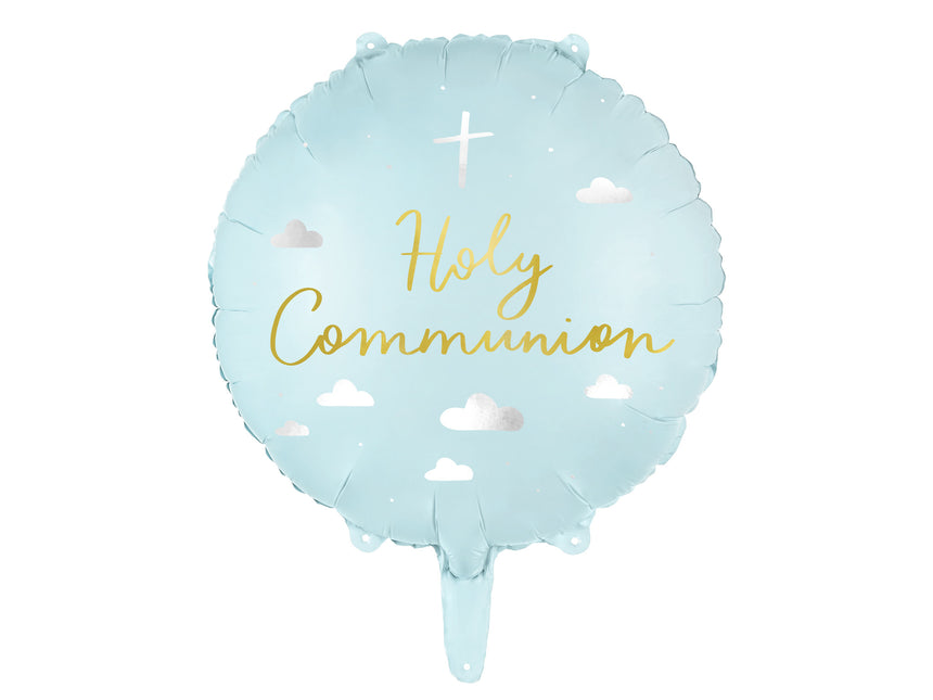 Ballon à hélium de communion bleu clair 45cm