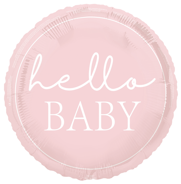 Hello Baby Ballon à l'hélium rose 45cm