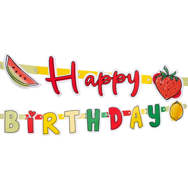 Guirlande de lettres Happy Birthday Fruit Cardboard 3m