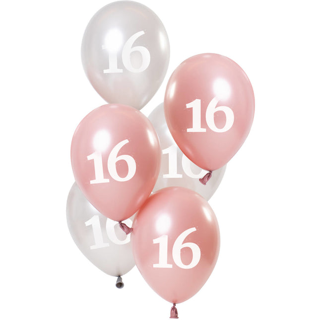 Ballons 16 ans rose 23cm 6pcs