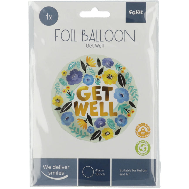 Ballon à l'hélium Get Well Flowers Vide 45cm