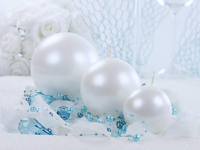 Bougies Globe Pearl Metallic 8cm 6pcs