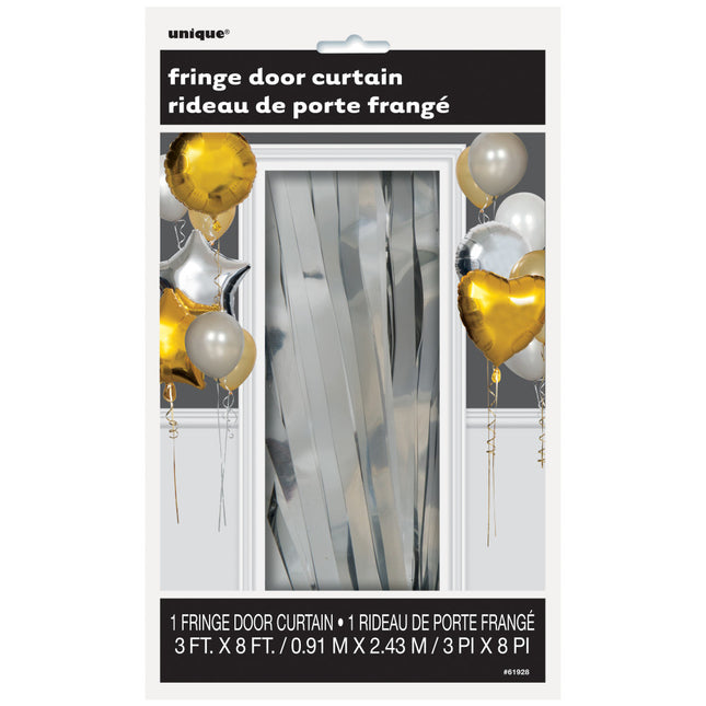 Rideau de porte argent métallisé 2.4m