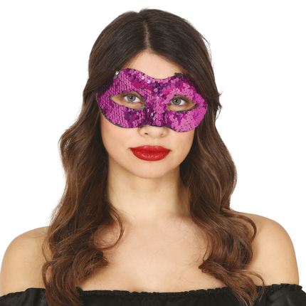 Masque lilas paillettes