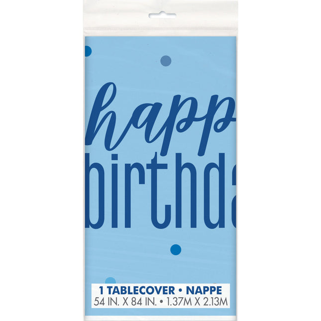 Nappe d'anniversaire Happy Birthday Bleu 2.13m