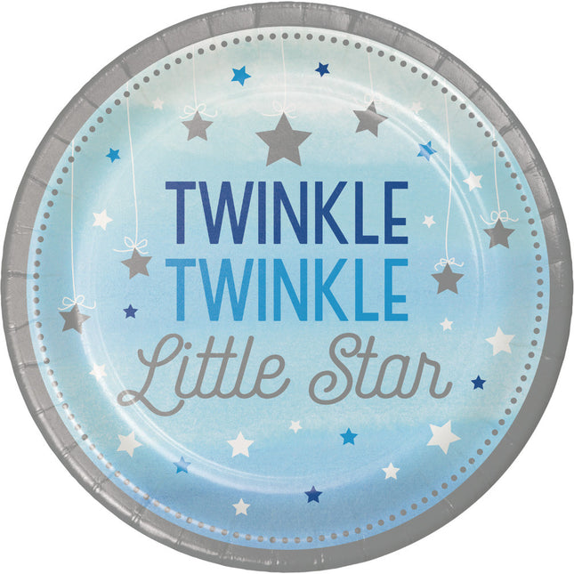 Assiettes bleues Twinkle Twinkle Little Star 23cm 9pcs