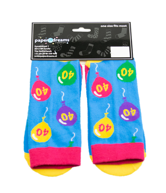 Funny Socks 40 Years Balloons 1 paire