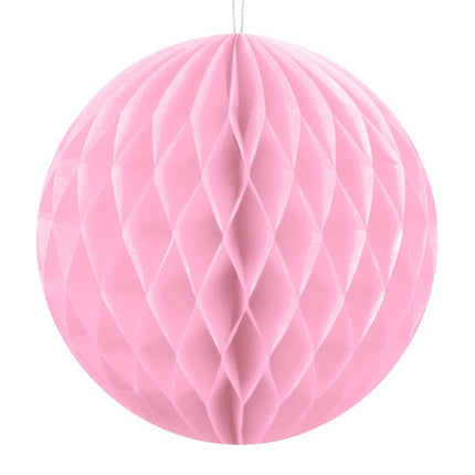 Boule en nid d'abeille rose clair 10cm