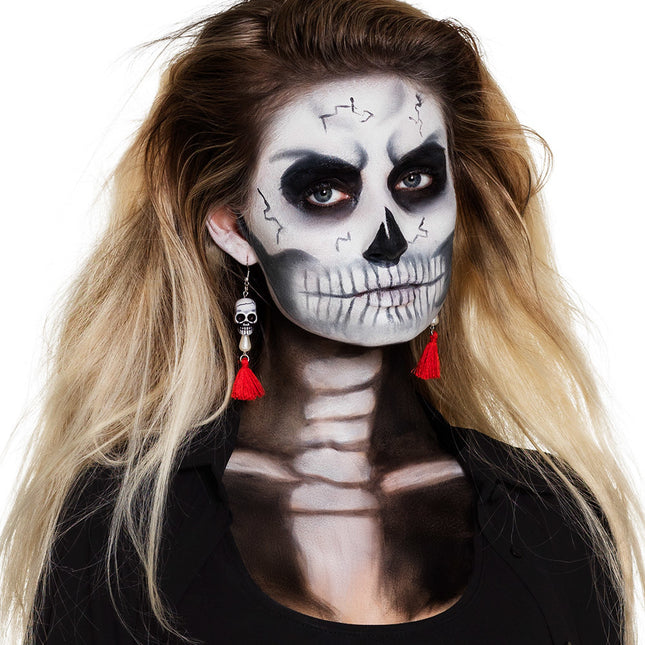 Boucles d'oreilles Halloween Crâne 12cm