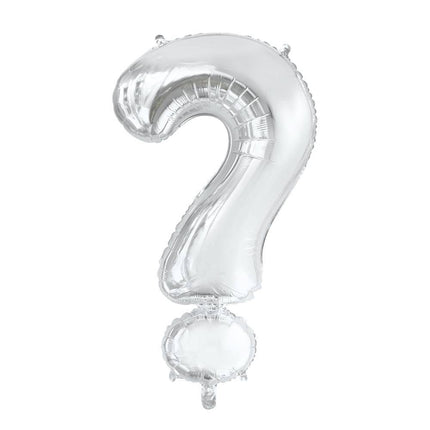 Ballon de baudruche Point d'interrogation ? Argent XL 86cm vide