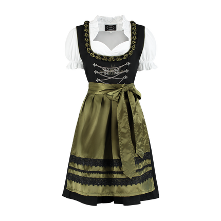 Noir Vert Robe Dirndl Oktoberfest Dames