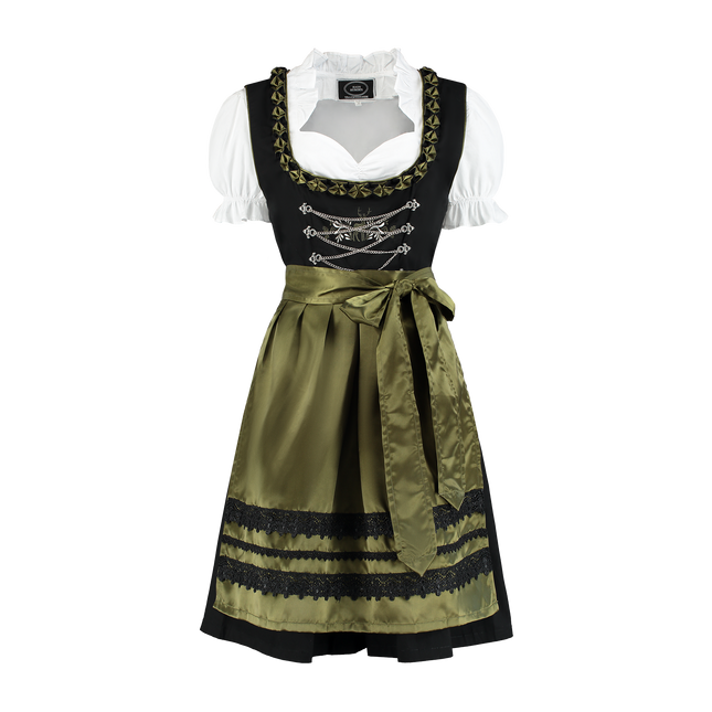 Noir Vert Robe Dirndl Oktoberfest Dames