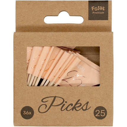 Prickers 25 Years Rose Gold 6.5cm 36pcs