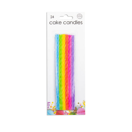 Bougies d'anniversaire colorées 17cm 24pcs