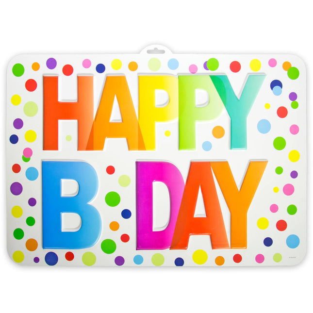 Plaque de porte anniversaire Happy Birthday Dots 52cm