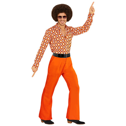 Pantalon Disco 70S Orange Hommes