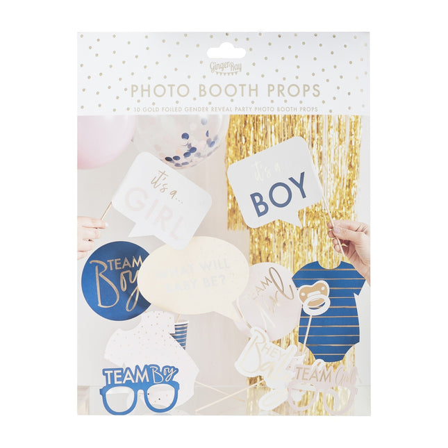 Accessoires de photobooth pour la révélation du sexe 10pcs