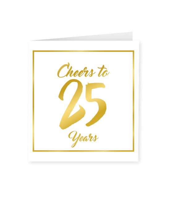 Carte 25 ans or blanc 15cm