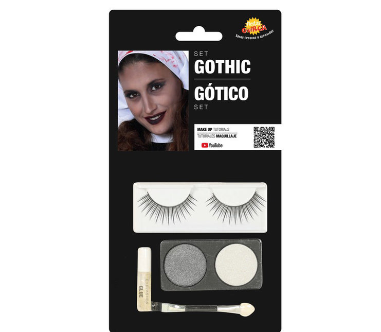 Set de maquillage Goth Silver White 4 pièces