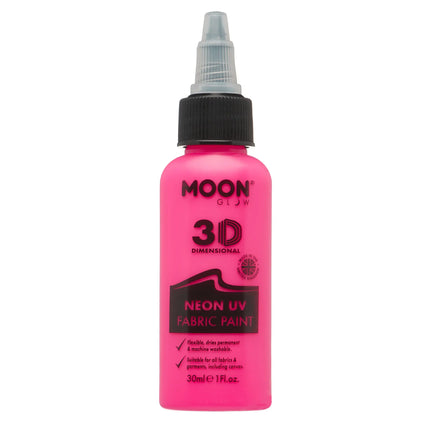 Moon Glow Neon UV Fabric Paint 30ml Intense Pink 30ml