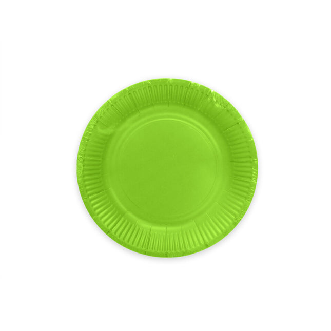 Assiettes en papier vert citron vert 18cm 8pcs