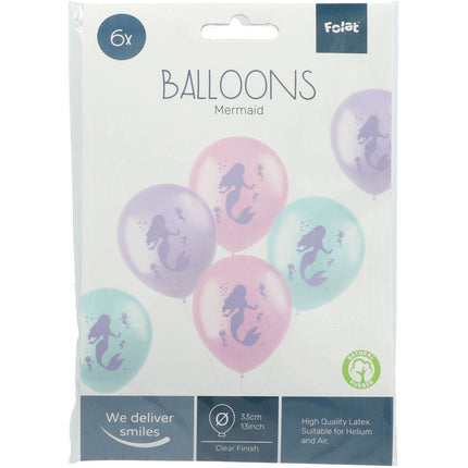 Ballons de sirène 33cm 6pcs