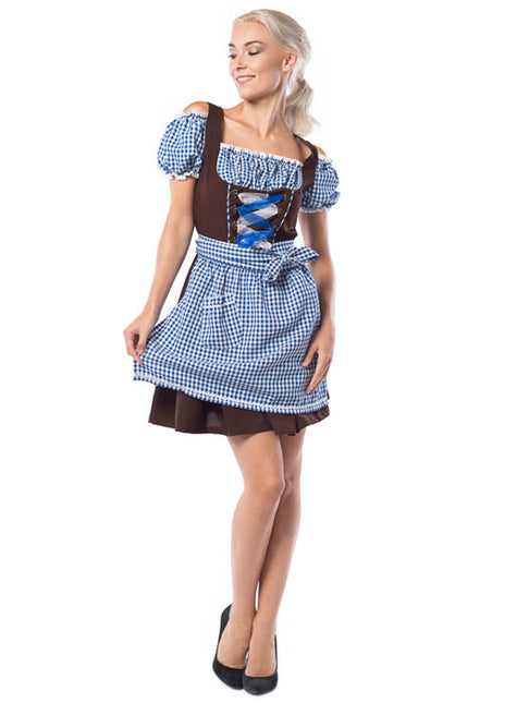 Robe Dirndl Oktoberfest Bleu Marron