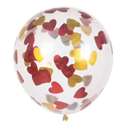 Ballons confettis en forme de coeur 5pcs