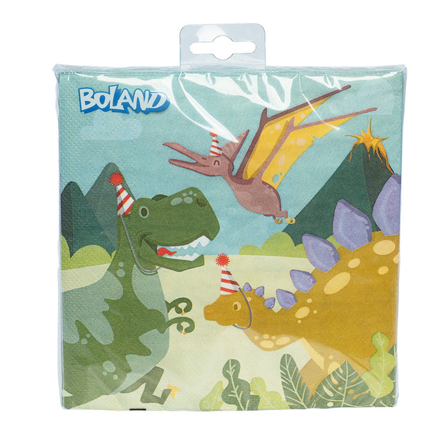 Serviettes de table Dino en papier 33cm