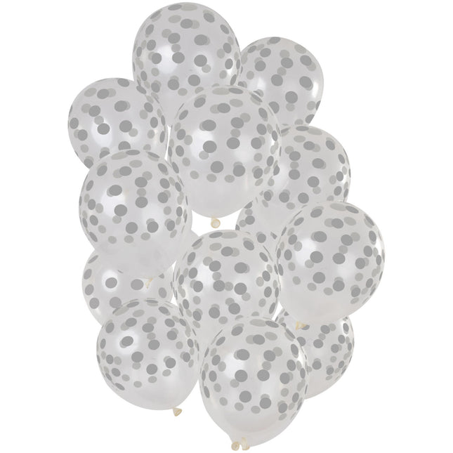 Ballons Dots Silver 30cm 15pcs
