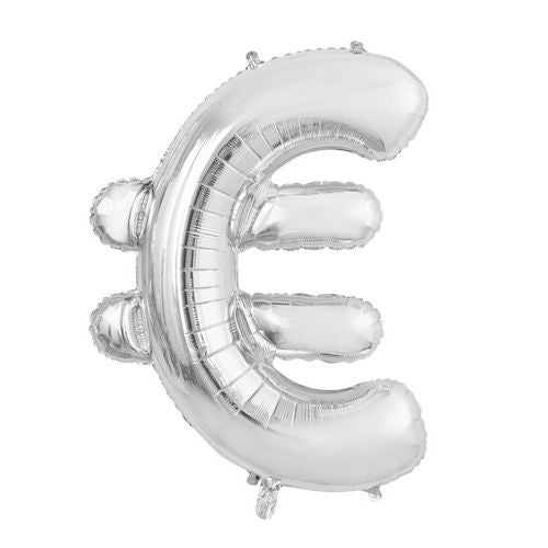 Ballon de baudruche Euro Sign Argent XL 102cm Vide