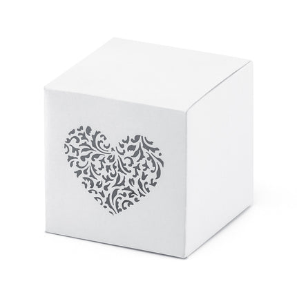 Boîtes cadeaux Cube Coeur Blanc 5cm 10pcs