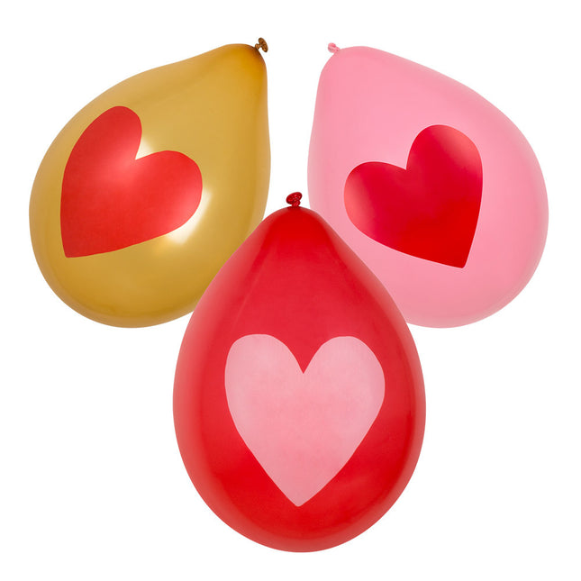 Ballons en forme de coeur 25cm 6pcs
