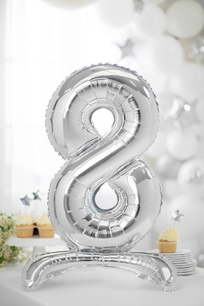 Ballon de baudruche Figure 8 Argent Standard Vide 70cm