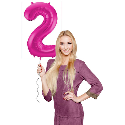 Ballon de baudruche Figure 2 Fuchsia Métallique XL 86cm vide