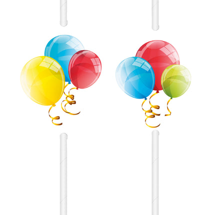 Pailles en papier pour ballons 4pcs