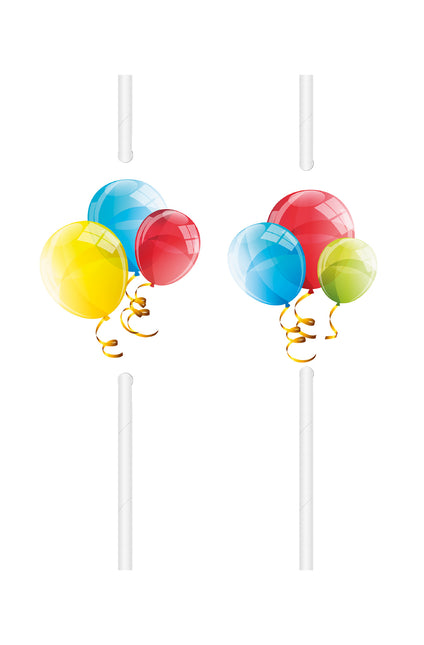 Pailles en papier pour ballons 4pcs