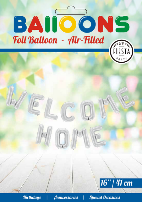 Ensemble de ballons à lettres Welcome Home Argent