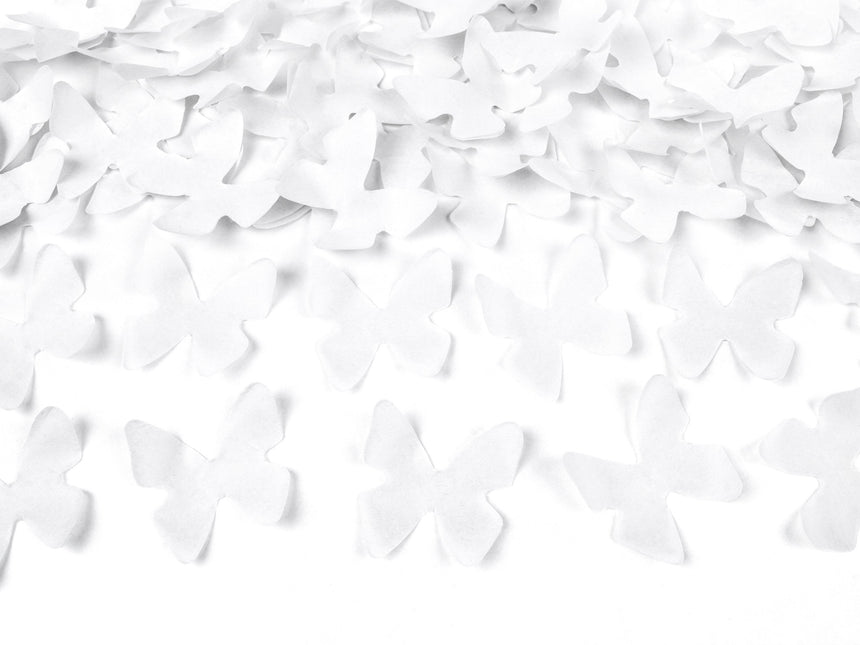 Confetti Cannon Papillons Blanc 80cm